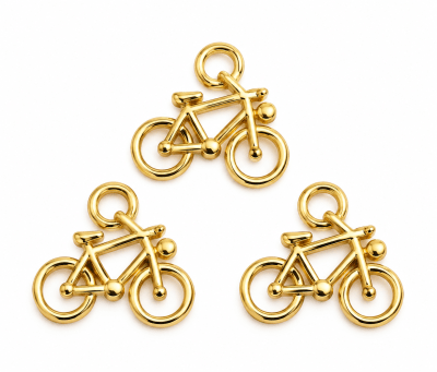 Colgante baño oro 18k Bicicleta 21x9mm (Unidad)1