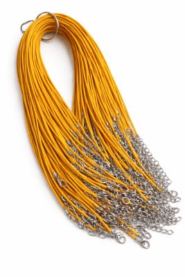 Collar Simil Cuero Mostaza 2mm Broche (Tira)