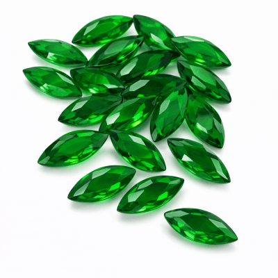 6x3mm Turmalina Verde Glass Marquis-Nave (Un)