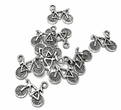 Colgante Plateado Bicicleta (10 Unidades)