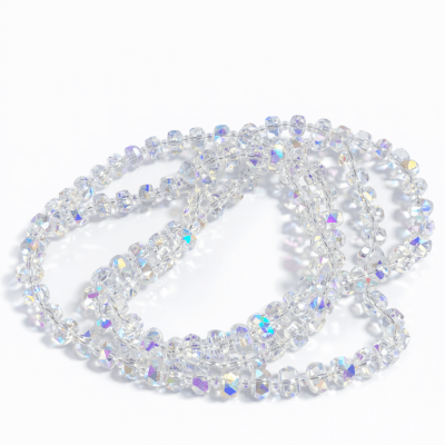 Cristal Rondelle Facetado Cristal Satín 7x5mm (Tira)