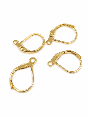Gancho Aro Colgante baño oro 18k Cerrado (Par)