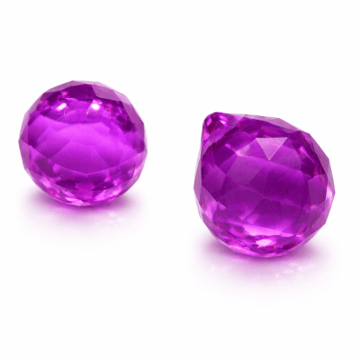 Prisma Vidrio Gota Facetada Fucsia 32x30mm (Unidad)