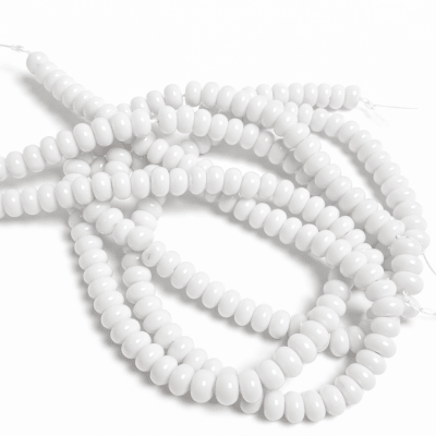 Vidrio Blanco Brillante Rondelle 8x6mm (Tira)