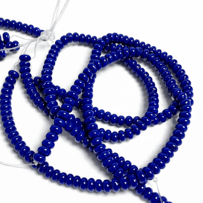 Vidrio Azúl Brillante Rondelle 8x6mm (Tira)1