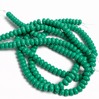 Vidrio Verde Claro Brillante Rondelle 8x6mm (Tira)1
