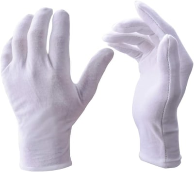 Guantes Algodón Blanco para Inspección de Joyería (Par)1