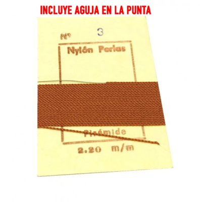 Hilo para Collar Café Vicuña con Aguja (Unidad)