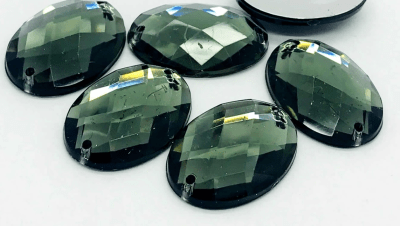 18x25mm Coubuchón Acrílico Humo (10 Unidades)