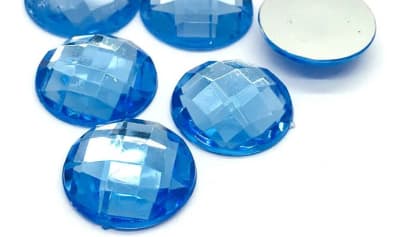 18mm Coubuchón Acrílico Redondo Celeste (10 Unidades)