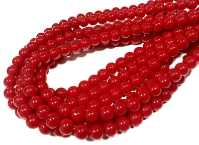 Agata Roja Oscura Lisa 4mm Redonda (Tira)1