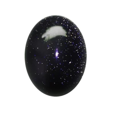 16x12mm Goldstone Azúl Coubuchón Oval (Unidad)