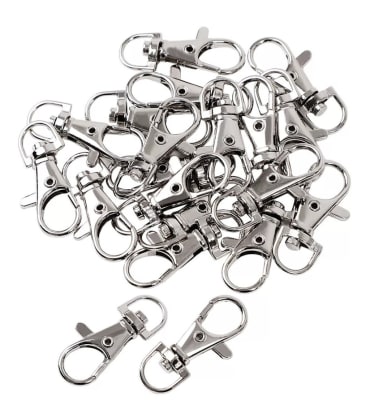 Broche Llavero Metal Plateado Corto Mini (10 Unidades)