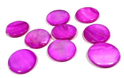 Discos Madre Perla Fucsia Natural 18mm (4 Unidades)