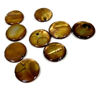 Discos Madre Perla Café Natural 18mm (4 Unidades)