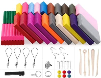 Kit De Iniciación Arcilla Polimérica, 32 Colores y Accesorios (Set)