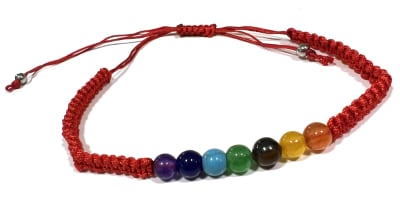 Púlsera Hilo Rojo 7 Chakras Naturales (Unidad)