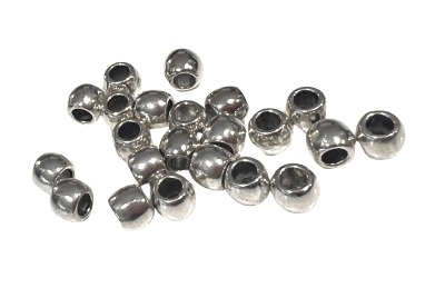 Divisor Metal Plateado Barril Liso 5x4mm (10 Unidades)