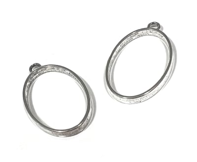 Base Colgante Metal Plateado Oval para Resina 34x23mm (Unidad)1