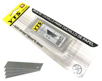 Repuesto Cuchillo Cortante 60x19x0.4mm (10 Hojas)