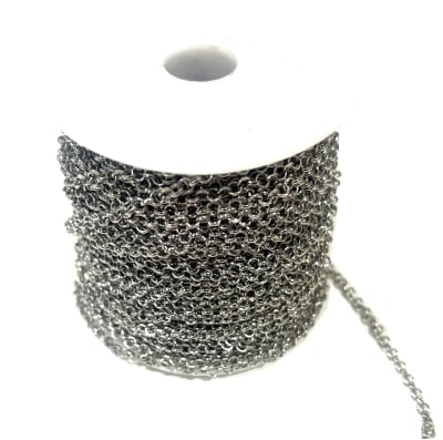 Cadena Metal Plateada Acero Rollo 3.0mm (Metro)
