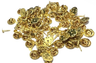 Base Metal para Pin Dorado 11mm (Set de 6)