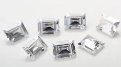 8x6mm Circón Blanco Rectangular (Un)