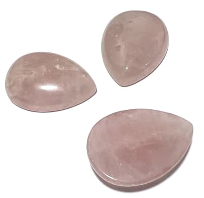 35x25mm Cuarzo Rosa Natural Coubuchón Gota (Un)