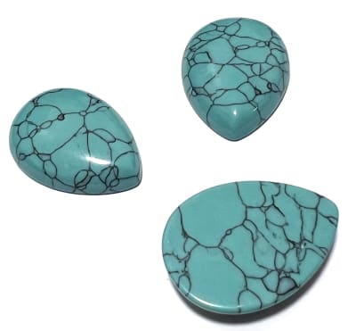 35x25mm Turquesa Reconstituída Coubuchón Gota (Un)1