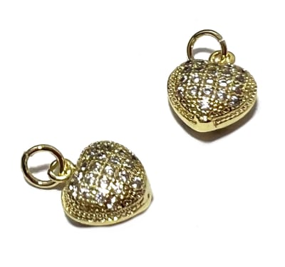 Mini Corazón Circones y Baño de Oro 18k 17x10mm (Uni)