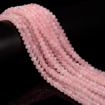 Agata Natural Rosa Rondelle 6x4mm Facetada (Tira)