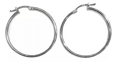 Aros Argolla Acero Quirúrgico Baño Plata 40mm (Par)1