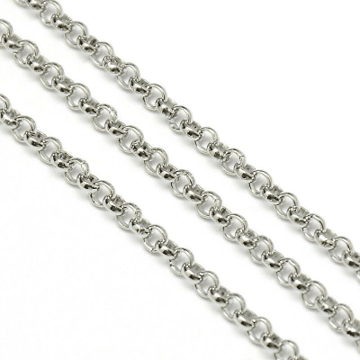 Cadena Acero Quirúrgico Baño Plata 50 cms Nº1 (Tira)