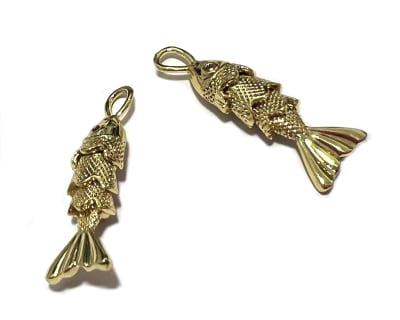 Colgante Pez Baño Oro 18k con Movimiento 28mm (Unidad)