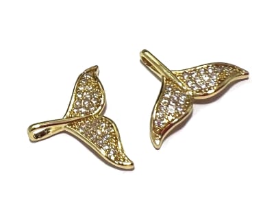 Colgante Cola de Sirena Circones y Baño de Oro 18K (Unidad)