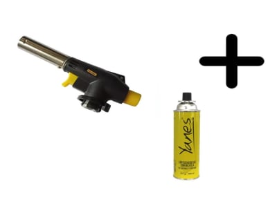 Soplete Gas Butano 1350º Punta Fina Metal Uyustool+Tubo Gas (Set)