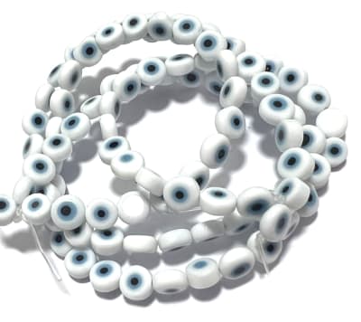 Vidrio Plano Ojo Turco Blanco 8mm (Tira)
