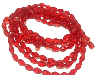 Cristal Roja Transparente Teardrop 16x9mm (Tira)1