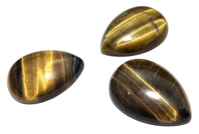 35x25mm Ojo de Tigre Natural Coubuchón Gota (Un)