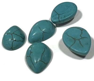 16X12mm Turquesa Reconstituída Coubuchón Gota (Un)1