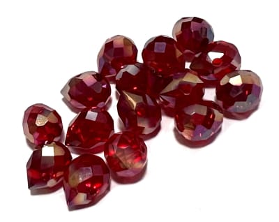 Gota Cristal Light Red Perforada 10x8mm (10 Unidades)