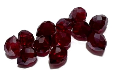 Gota Cristal Dark Red Perforada 10x8mm (10 Unidades)