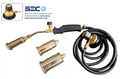 Soplete Soldar-Fundir Regulador Alta Presión 3 Boquillas Profesional (Set)2