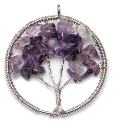 Colgante Alambre Árbol de la Vida Amatista (Un)