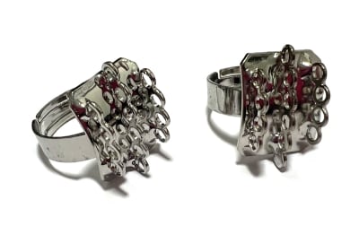 Base Anillo Plateado Rectangular 19mm (Unidad)