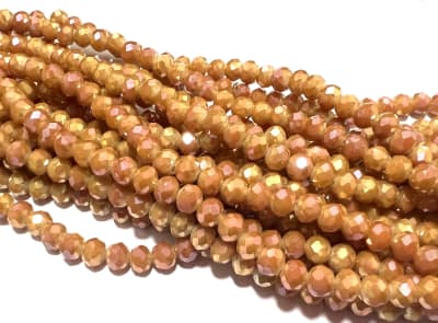 Cristal Yellow Orange Opaco Rondelle 6x3mm (Tira)