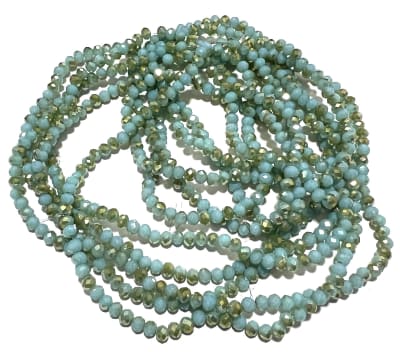 Cristal Blue Turquesa Gold Opaco Rondelle 4x3mm (Tira)