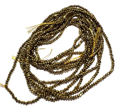 Cristal Gold Opaco Rondelle 2x2mm (Tira)