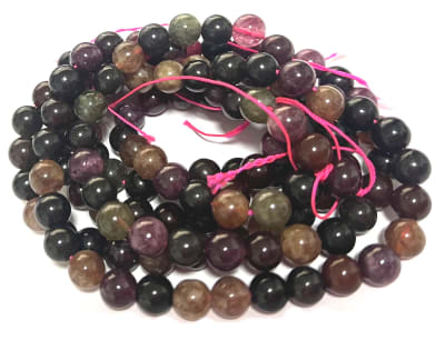 Jade Natural Turmalinada Lisa 8mm Redonda (Tira)