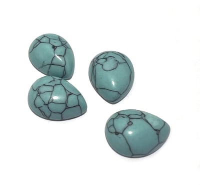 12x11mm Turquesa Reconstituída Coubuchón Gota (Un)